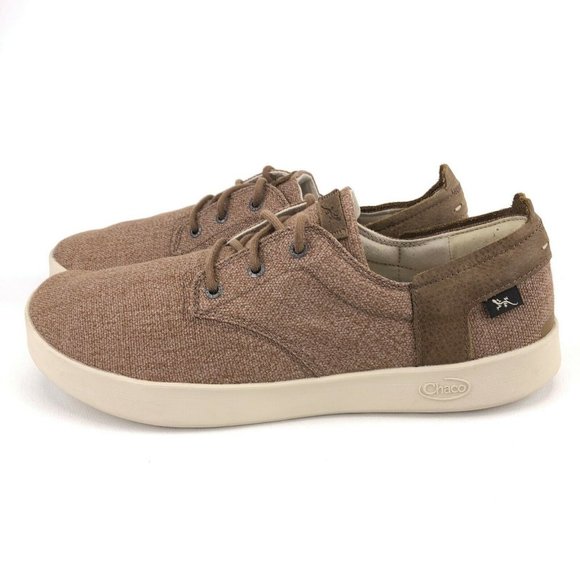 Chaco Davis Lace Casual Brown Canvas Shoes 11 - Picture 2 of 7
